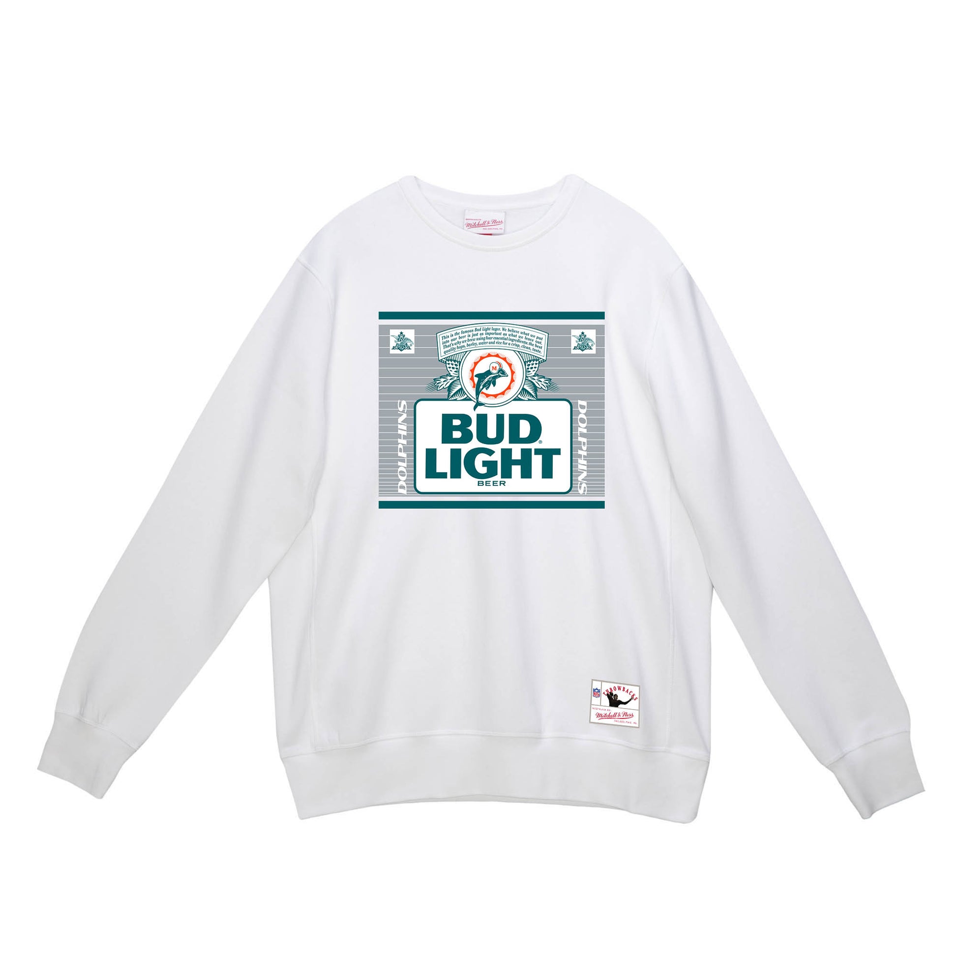 Bud Light Mitchell & Ness Miami Dolphins crewneck