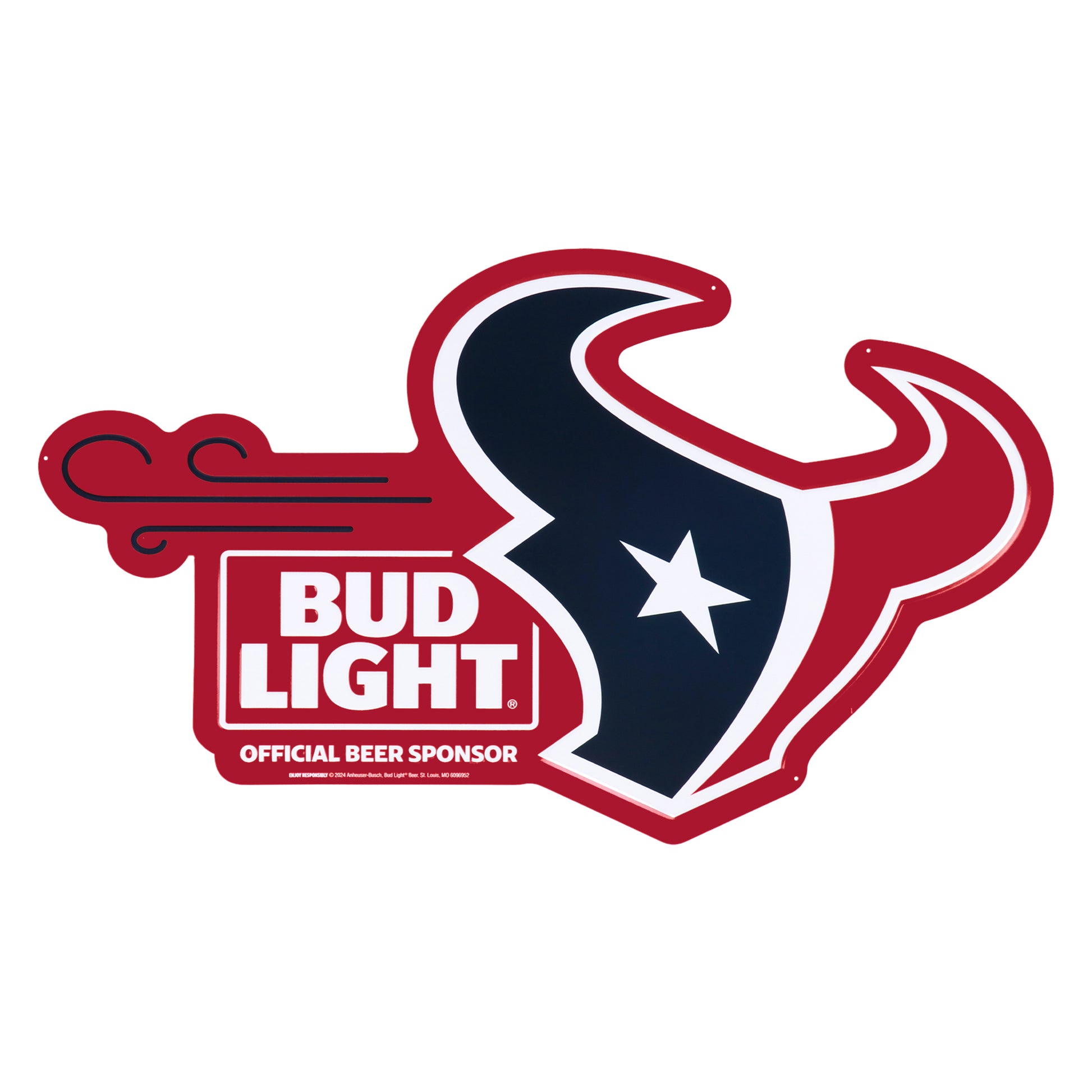 Bud Light Houston Texans Metal Sign