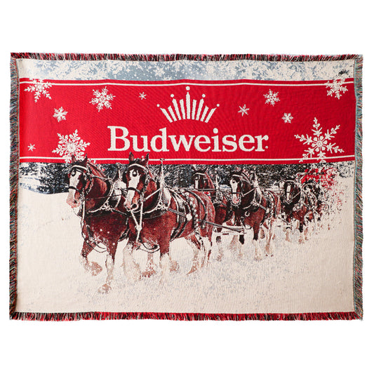 Budweiser Winter Clydesdale Woven Blanket