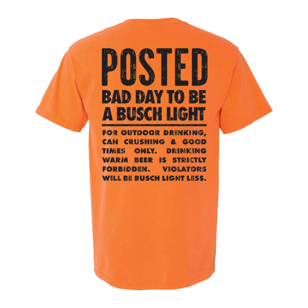 Busch Latte Bad Day To Be a Can Navy Front and Back Print T-Shirt