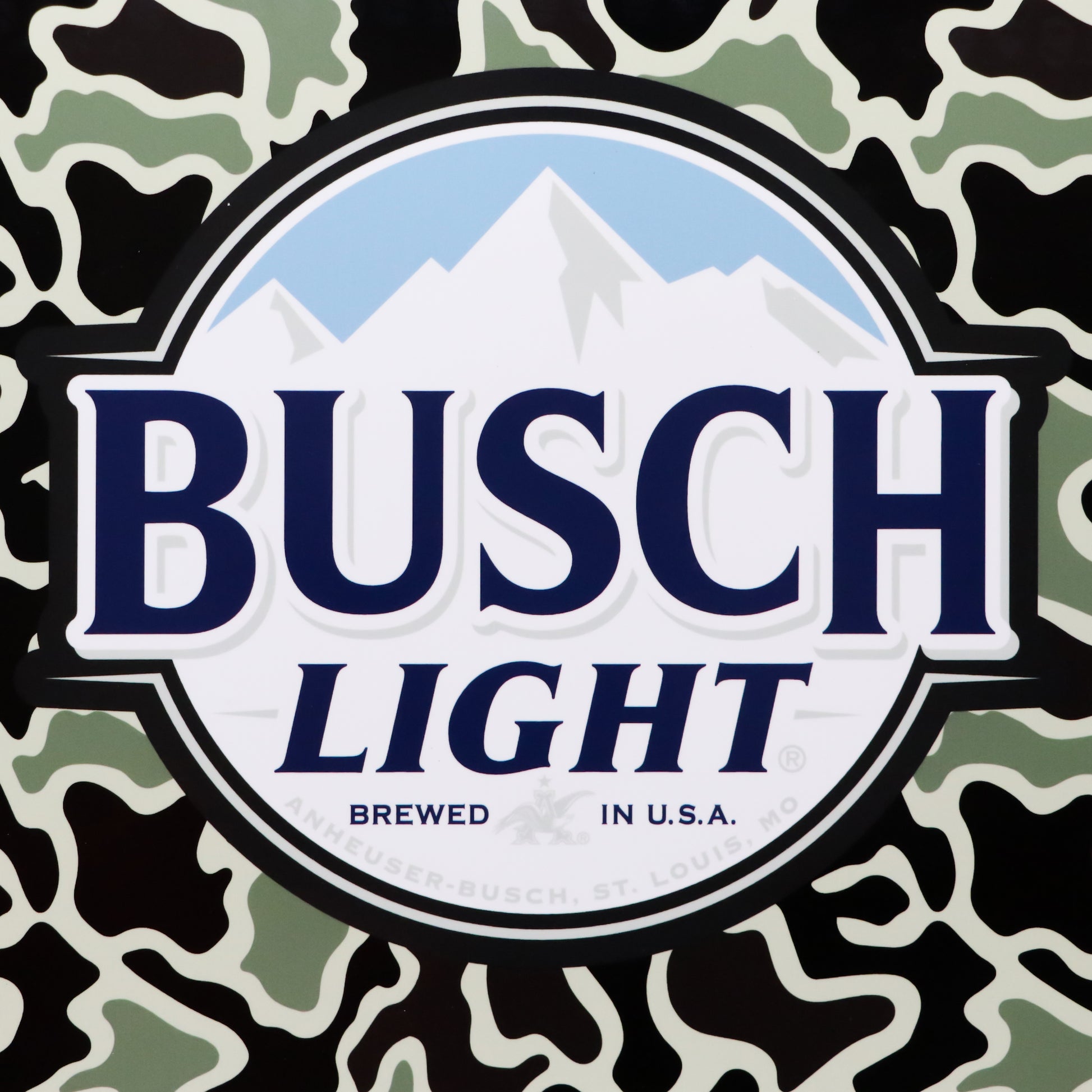 Close up of front logo of Busch Light Hunting Cooler