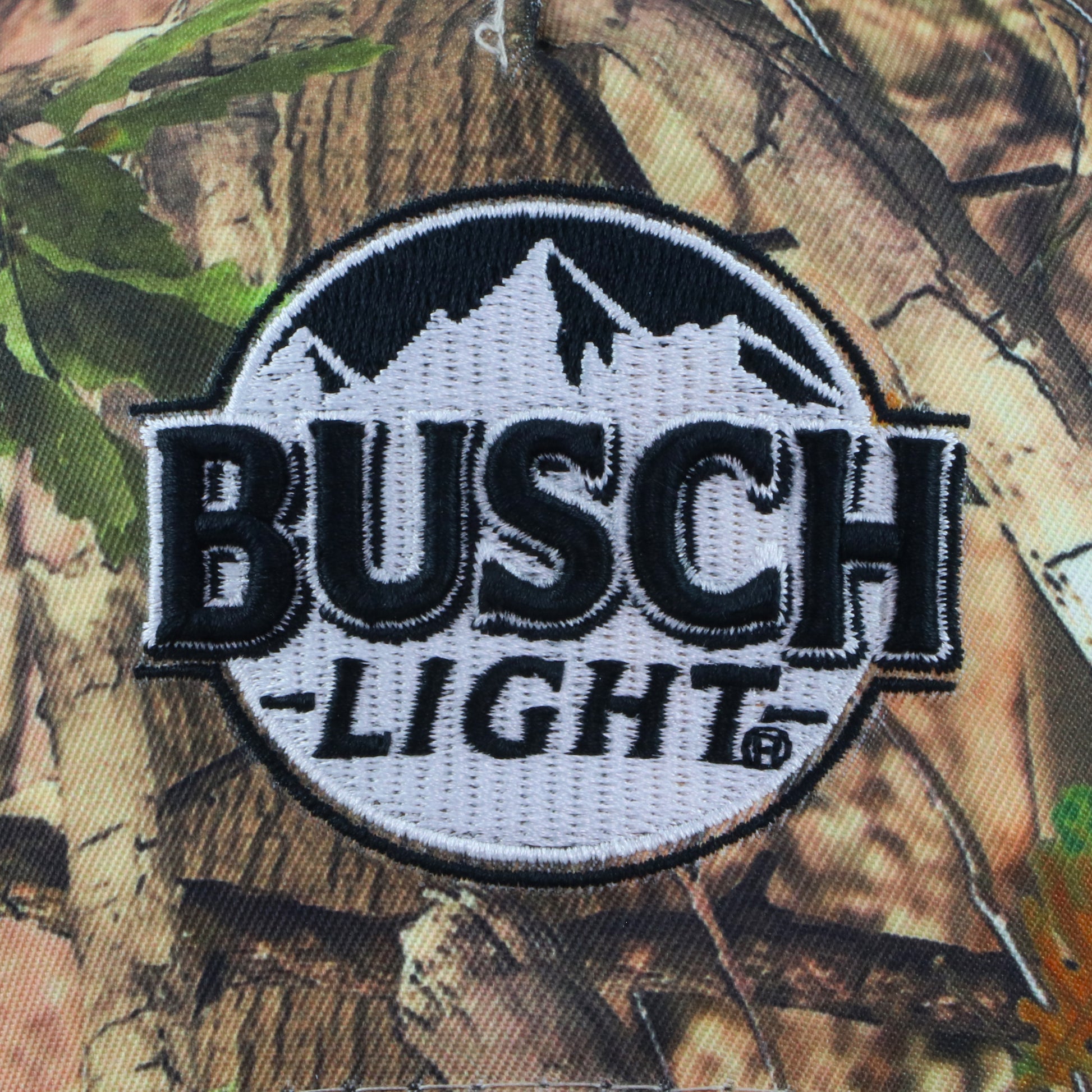 Front logo of Busch Light Camo Hunting Hat