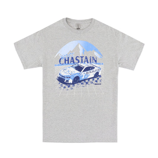 Front view of Ross Chastain Grey T-Shirt