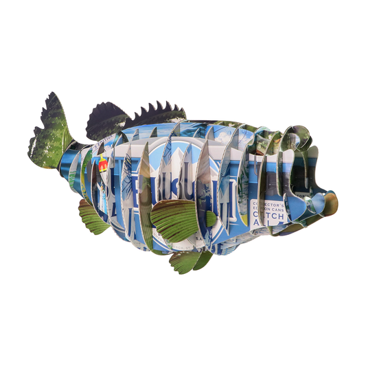 Front/side view of Busch Light Tackle Box Bass Wall Mount