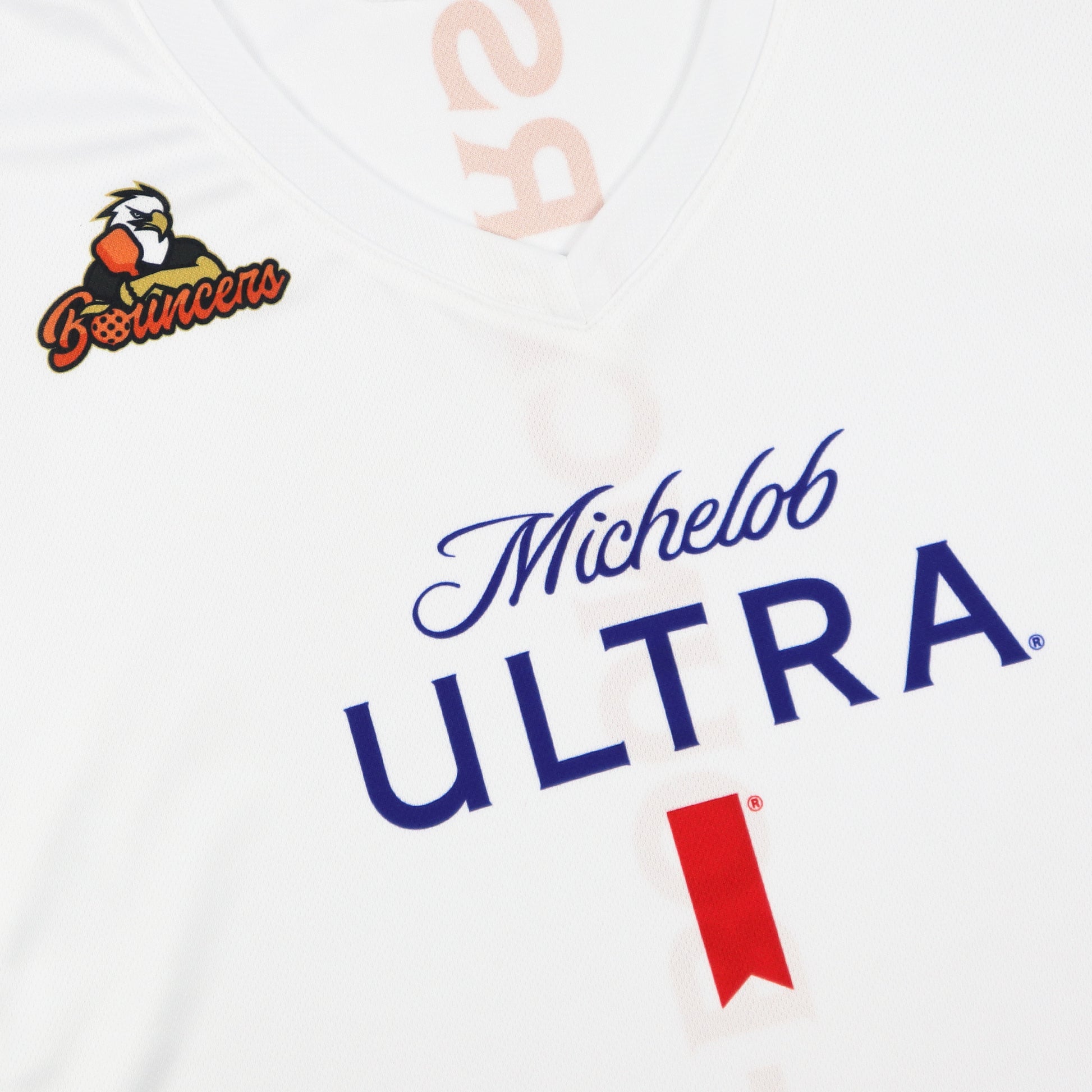 Close-up of Micehlob ULTRA Atlanta Bouncers Women's Pickleball Jersey