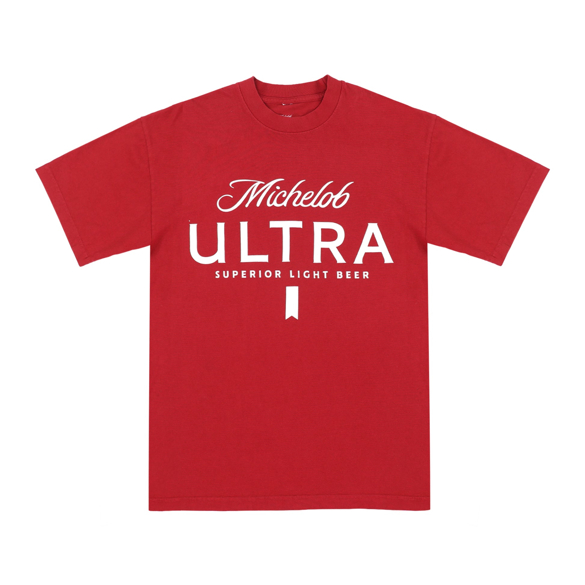 Front view of Michelob ULTRA Essentials Red T-Shirt