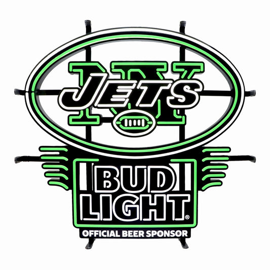 Bud Light New York Jets NFL LED Sign - White Lit