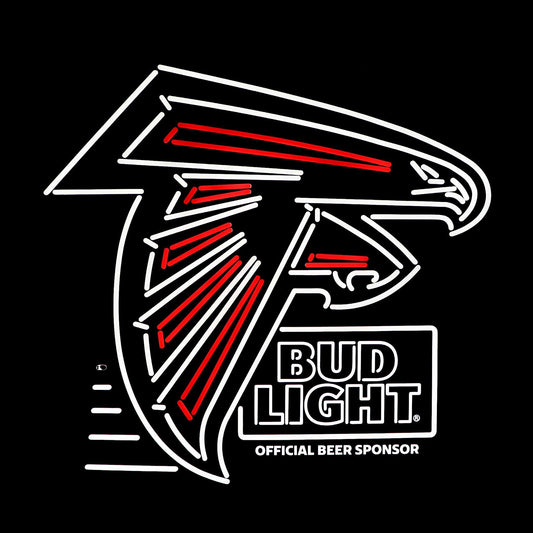 Atlanta Falcons NFT Bud Light LED Sign - Dark Lit