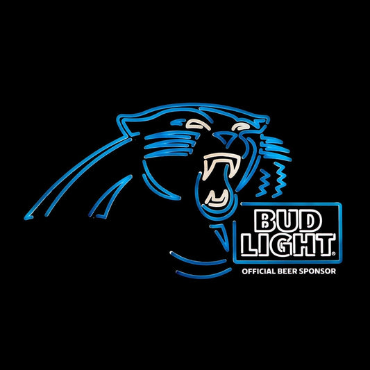 Bud Light Carolina Panthers NFL LED Sign - Black Lit