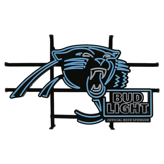 Bud Light Carolina Panthers NFL LED Sign - White Lit