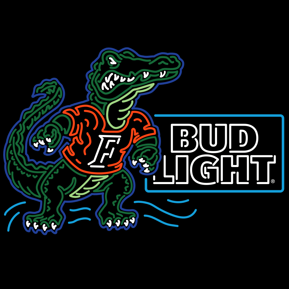 Bud Light Florida Gators LED Sign - Dark Lit