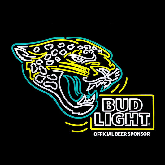 Bud Light Jacksonville Jaguars NFL LED Sign - Black Lit