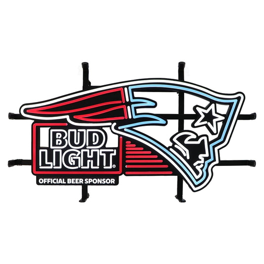 Bud Light New England Patriots NFL LED Sign - White Lit